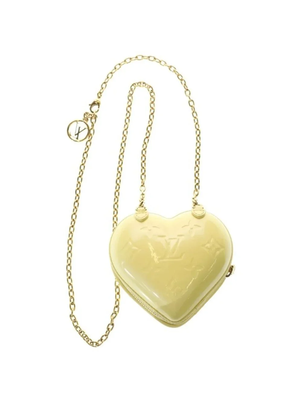 Louis Vuitton Vernis Keep My LV Heart Chain Mini Bag Yellow Gold